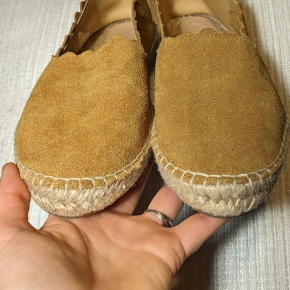 Saks Fifth Avenue suede scalloped espadrilles - Picture 3 of 7